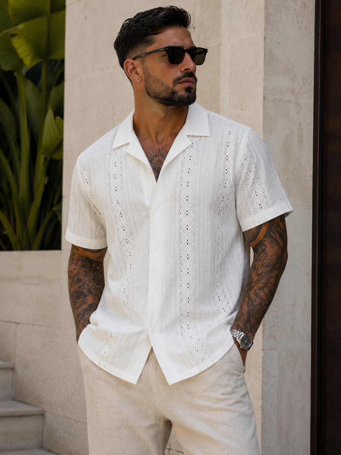 Camisa Coreana de Lino Premium