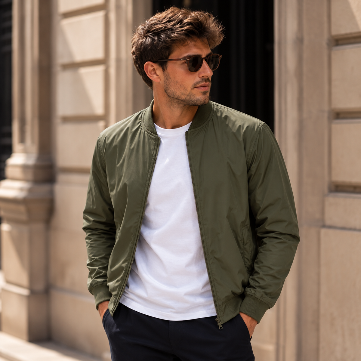 Chaqueta Clásica de Cremallera para Hombre