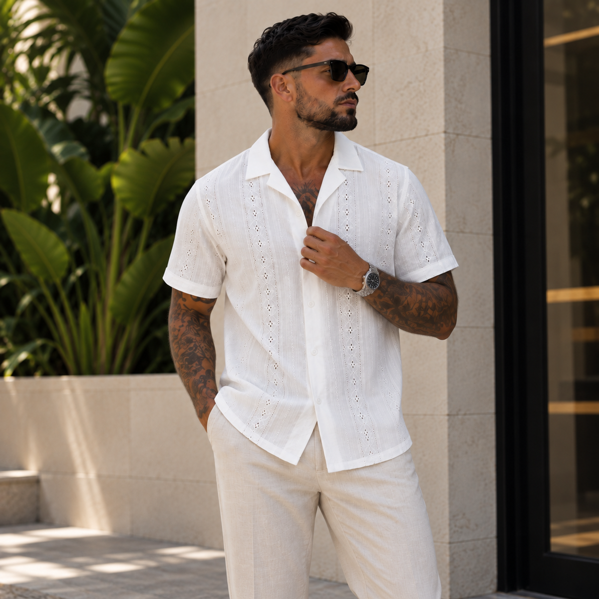Camisa Coreana de Lino Premium