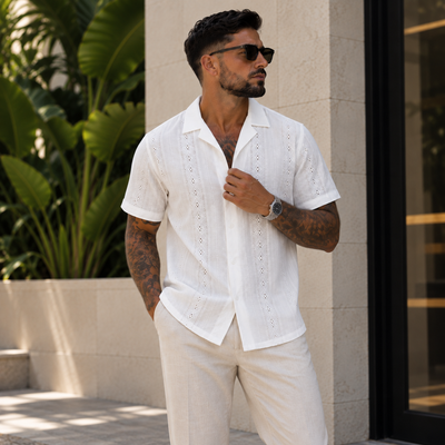 Camisa Coreana de Lino Premium