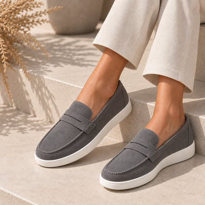 Mocasín Casual De Mujer Efecto Ante