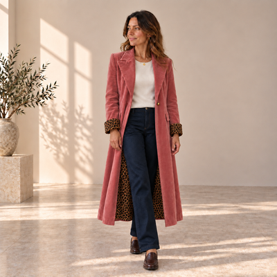 Abrigo Carlota | Rosa con detalles de leopardo